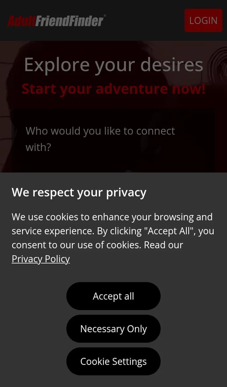 Screenshot of AdultFriendFinder