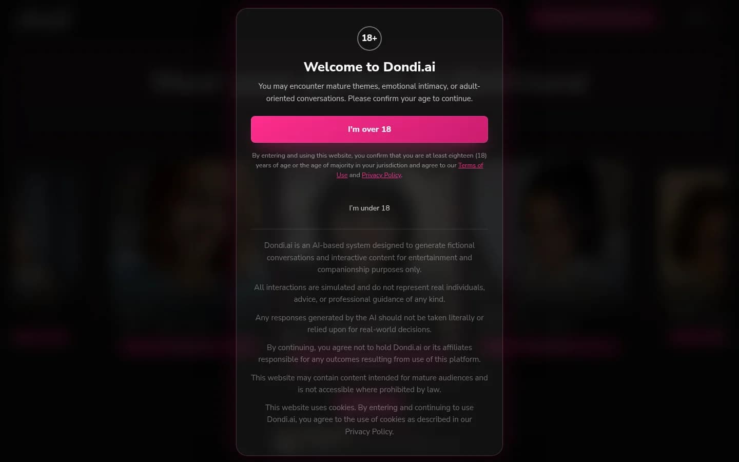 Screenshot of DondiAI