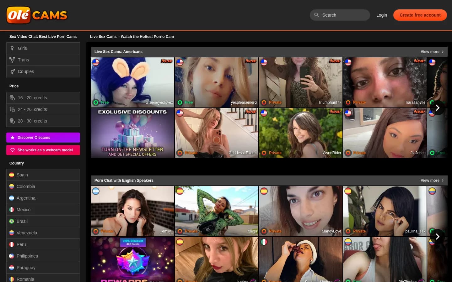 Screenshot of OleCams