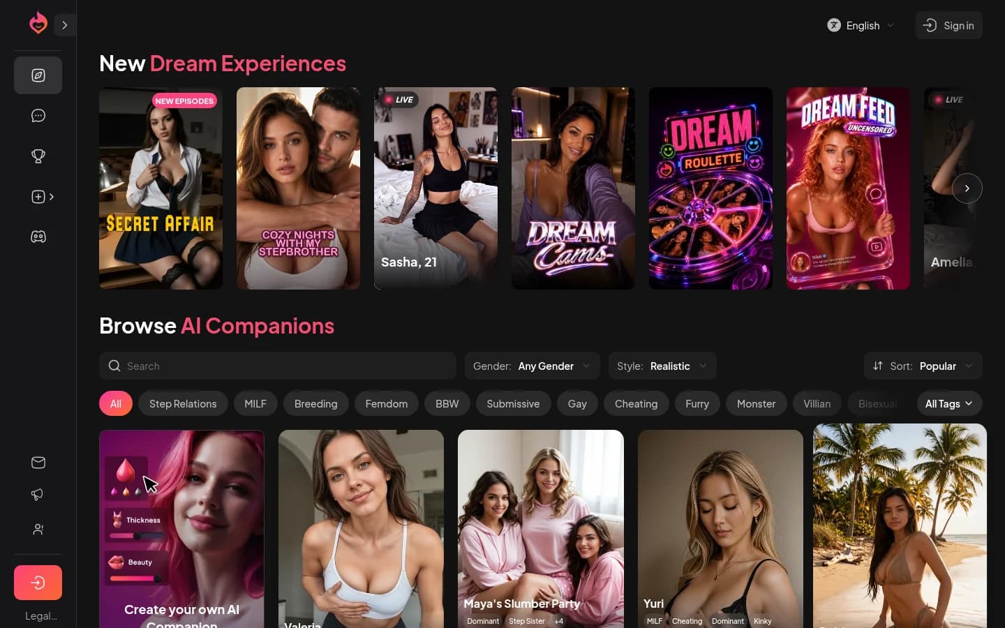 Screenshot of DreamCompanion